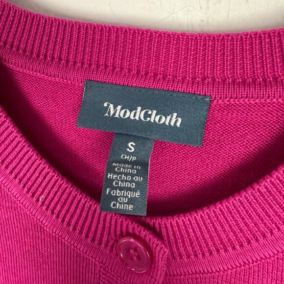 NWT Modcloth When Classic Calls Cardigan Jelly Roll Pink Size Small S NEW - Picture 7 of 13